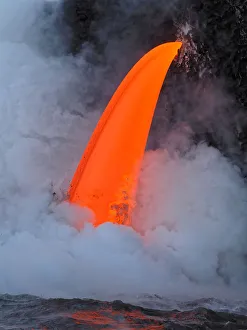 USA, Hawaii, Big Island. Lava from the Big Islands Pu u O o eruption