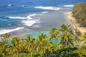 Kauai Prints: USA, Hawaii, Kauai, shoreline along the Na Pali Coast State Wilderness Park