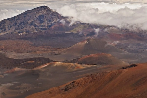 Images Dated 27th February 2012: USA, Hawaii, Maui, Haleakala National Park. Scenic overview of mountain. Credit as