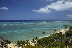 States Prints: USA, Hawaii, Oahu, Honolulu, Waikiki, Fort DeRussy Beach Park