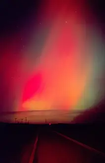 Aurora Prints: USA, Idaho. Aurora borealis, northern lights at midnight east of Boise