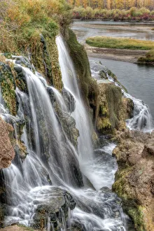 Terrace Prints: USA, Idaho. Fall Creek Falls Snake River, in Fall colors