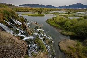 Caribou Targhee Prints: USA, Idaho. Fall Creek Falls on South Fork Snake River