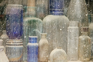 New Images March 2024 Part 2 Prints: USA, Idaho, Idaho City. Old bottles in window