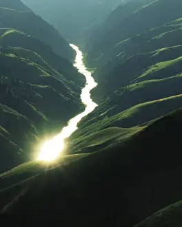 Reflect Prints: USA, Idaho, Salmon River, Sunlight reflects off the river