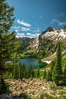Alpine Lake Prints: USA, Idaho, Sawtooth Wilderness. Mountain and Alpine Lake
