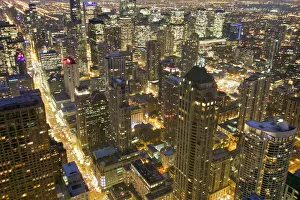 Michele Molinari Prints: Usa, Illinois, Chicago, city view from atop Hancock Tower
