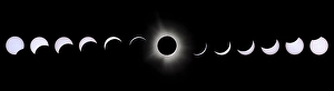 Images Dated 14th April 2024: USA, Indiana, Carmel. Composite of total solar eclipse progression