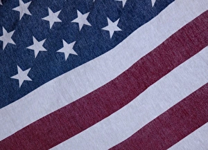 Strip Prints: USA, Indiana, Carmel. Stars and stripes of the American flag