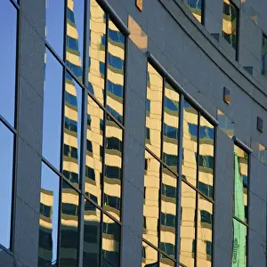 Images Dated 4th September 2005: USA, Indiana, Indianapolis. Abstract reflections in downtown windows