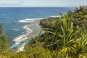 Aqua Prints: USA, Kauai, Coast. Coastline and ocean landscape