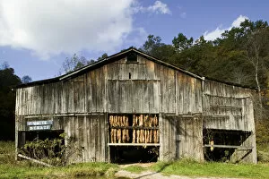 Images Dated 18th October 2006: USA-Kentucky-Pine Ridge: Tobacco Drying Shed along Bert Coombs Mountain Parkway