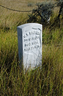 Images Dated 15th August 2024: USA, Little Bighorn Battlefield National Monument Marking Fallen Cavalry