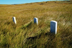 Images Dated 15th August 2024: USA, Little Bighorn Battlefield National Monument Marking Fallen Cavalry