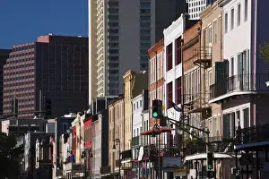 French Quarter Prints: USA, Louisiana, New Orleans. Buildings along Decatur Street, morning