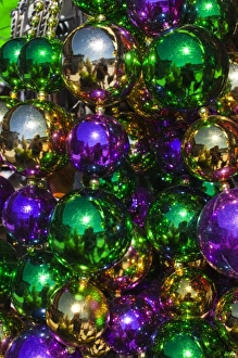 Images Dated 1st November 2009: USA, Louisiana, New Orleans. French Quarter, French Market, Mardi Gras beads