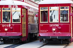 New Orleans Prints: USA, Louisiana, New Orleans. Streetcars, Canal Street
