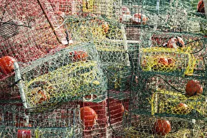Crab Pot Prints: USA, Louisiana. Venice, Lower Mississippi River Basin, Gulf Coast, Mississippi River Delta