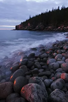 USA Maine Acadia NP sunrise at Pepple Beach