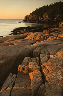 USA; Maine; Acadia NP. View along the cliffs