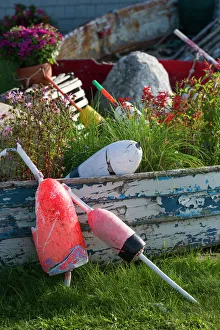 USA, Maine, Bailey Island, lobster buoys