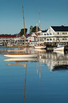USA, Maine, Boothbay Harbor, harbor view