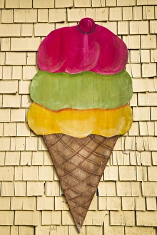 Mural Prints: USA, Maine, Cape Neddick, ice cream cone mural
