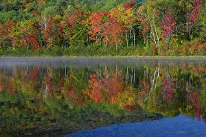 Maine Prints: USA, Maine. Colorful foliage reflected in South Branch Pond, Baxter State Park