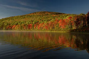 Maine Prints: USA, Maine. Colorful foliage reflected in South Branch Pond, Baxter State Park