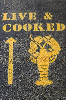 Images Dated 25th September 2015: USA, Maine, Freeport, lobster pound sign