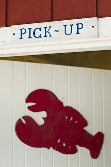 USA, Maine, Freeport, lobster pound sign