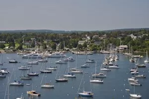 Images Dated 18th August 2008: USA, Maine, Mount Desert, Northeast Harbor. Boats in the harbor and the town of Northeast