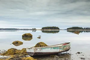 Landscape-Scenic Prints: USA, Maine Mountainville. Autumn on Penobscot Bay