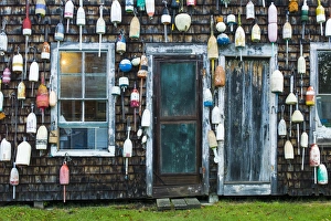 USA, Maine, Pemaquid Point, Lobster Buoys