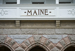 USA, Maine, Poland Spring, detail of the Maine State Building from the 1893 Columbian