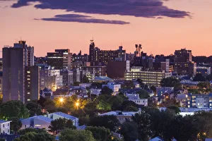 Images Dated 24th September 2016: USA, Maine, Portland, skyline from Munjoy Hill at dusk