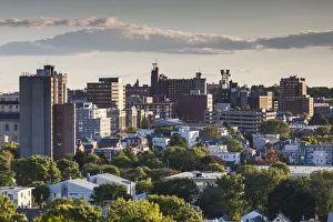 Images Dated 24th September 2016: USA, Maine, Portland, skyline from Munjoy Hill, sunset