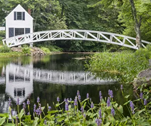 USA, Maine. Somesville bridge with reflection in Acadia National Park
