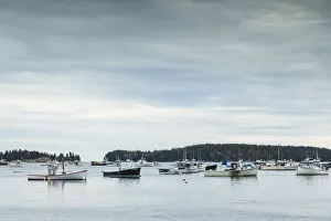 Landscape-Scenic Prints: USA, Maine, Stonington. Stonington Harbor during autumn