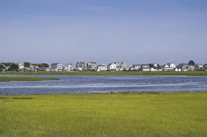 Images Dated 17th July 2017: USA, Maine, Wells Beach. Elevated view of beach houses