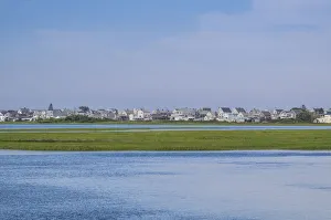 USA, Maine, Wells Beach. Elevated view of beach houses