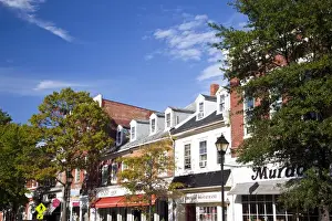Center Prints: USA, Maryland, Easton. Eastern Shore of Chesapeake Bay, town center buildings