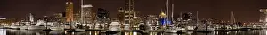 Yacht Prints: USA, Maryland, MD, Baltimore. A high resolution panoramic view of the skyline