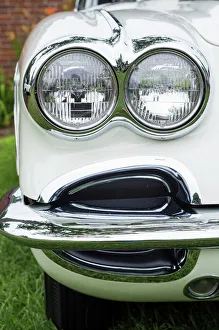 Massachusetts Prints: USA, Massachusetts, Beverly Farms, antique cars, 1960s Chevrolet Corvette