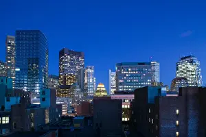 USA-Massachusetts-Boston: Financial District Office Buildings / Evening