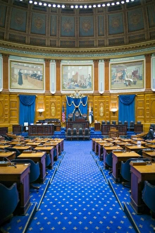 Images Dated 17th December 2014: USA, Massachusetts, Boston, Massachusetts State House, chamber of the state house