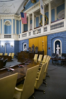 Images Dated 17th December 2014: USA, Massachusetts, Boston, Massachusetts State House, state senate chamber