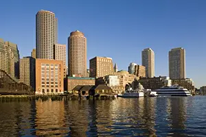 Sky Scraper Prints: USA, Massachusetts, Boston. Rowes Wharf and Financial District