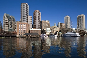 Sky Scraper Prints: USA, Massachusetts, Boston. Rowes Wharf, morning