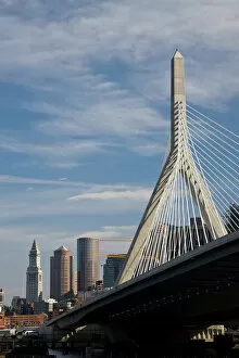 Images Dated 10th April 2008: USA, Massachusetts, Boston. The Zakim Bridge